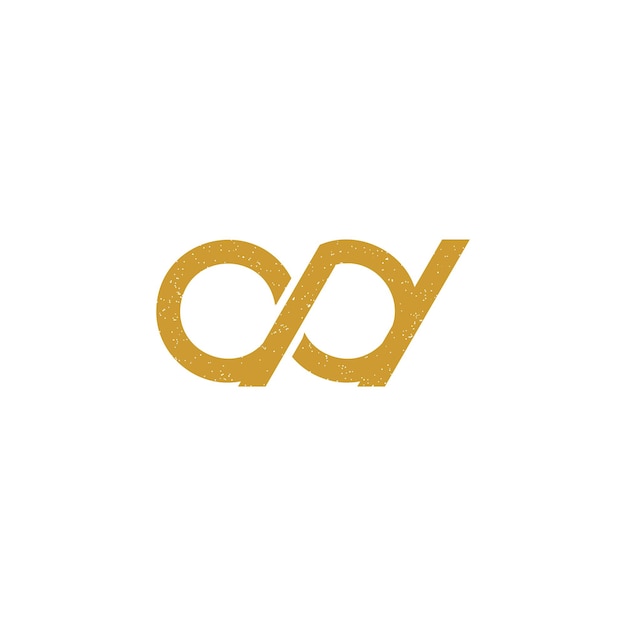 Abstrato letra inicial ad logotipo na cor dourada isolado no fundo branco