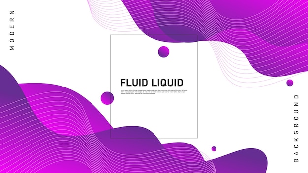 Abstrato moderno fundo retrô memphis lines fluid liquid motion e purple gradient color