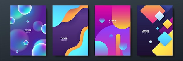 Abstrato moderno gradiente fluindo padrão geométrico textura de fundo para design de capa de cartaz modelo de banner de gradiente de cor mínima forma de onda vetorial moderna para folheto