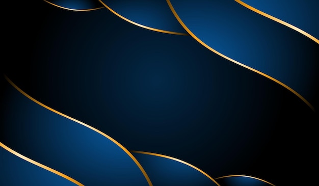 Abstrato moderno onda 3d azul gradiente escuro Fundo de luxo