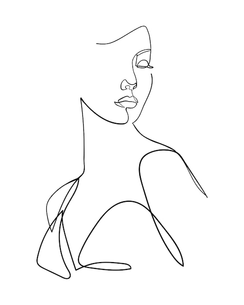 Vetor abstrato mulher corpo linha arte desenho feminino silhueta uma linha desenho vetor ilustração