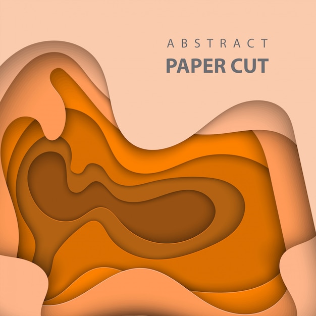 abstrato papel laranja cortado fundo
