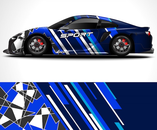 Abstrato para corridas sport car wrap design e decoração do veículo