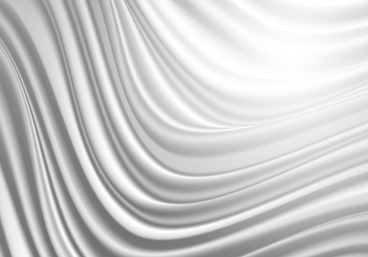 Vetor abstrato prata cinza tecido cetim onda luz branca luxo