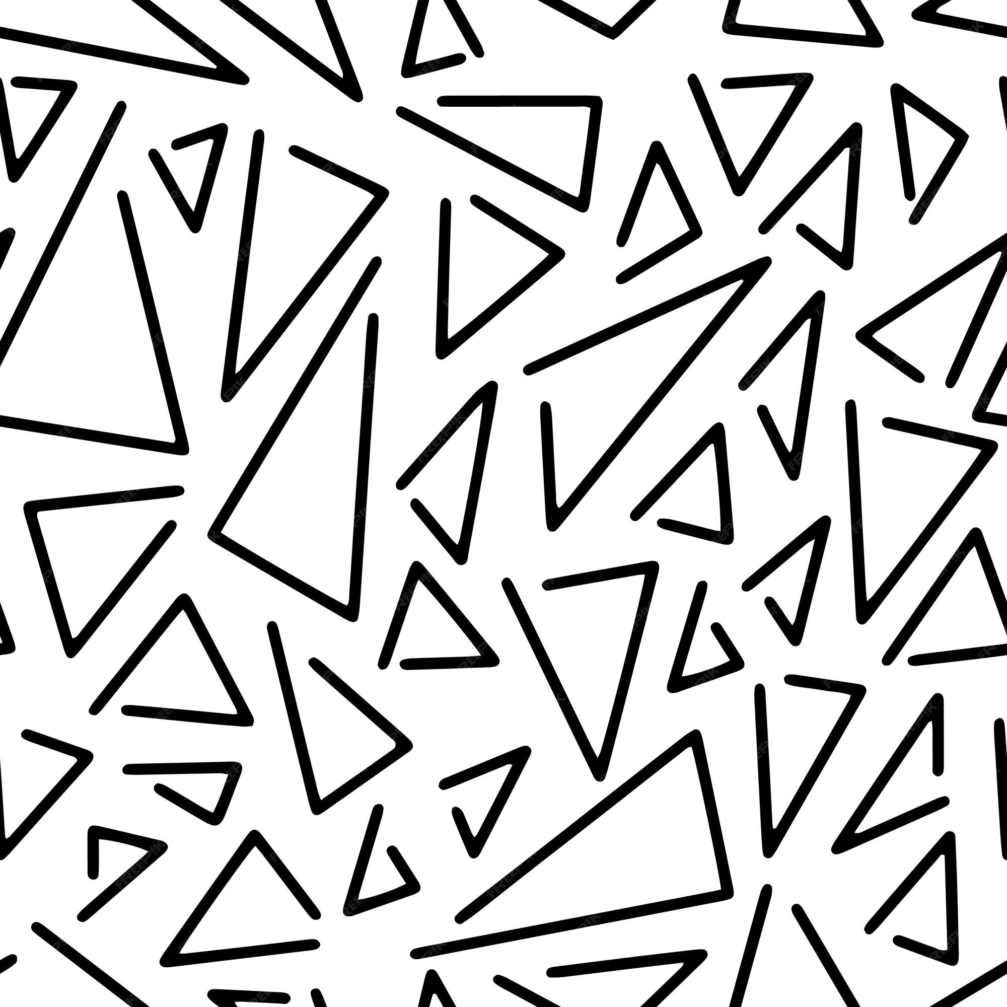 Abstrato preto e branco de padrões de linhas pretas gotas triângulospadrão  de linhas pretas em um fundo branco de linhas abstratas desenhadas à mão  desenho de tinta desenhada à mão e conjunto