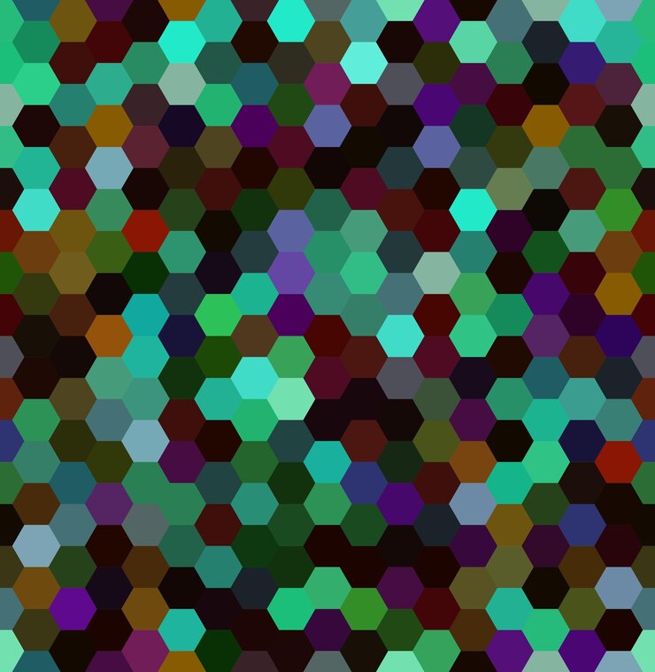 Vetor abstrato sem costura, consistindo de hexágonos, design geométrico para apresentações de negócios ou panfleto de banner de modelo da web ilustração vetorial cores verdes pretas marrons escuras