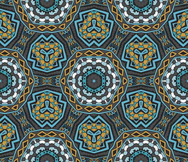 Abstrato tribal indiano motivo vintage étnico padrão sem emenda ornamental. Desenho gráfico de doodle desenhado à mão