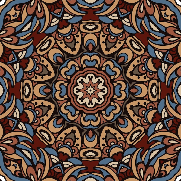 Abstrato tribal vintage étnico padrão sem emenda ornamental. desenho de fundo de ornamento circular