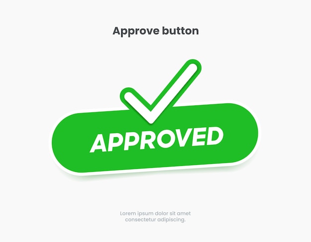 Vetor aceite, confirme, verifique e aprove o botão de bandeira do emblema da etiqueta do símbolo para o aplicativo móvel, site, ui ux