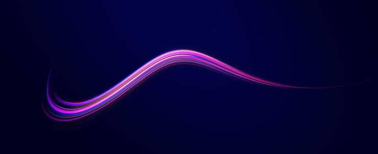 Vetor aceleração velocidade de movimento na estrada noturna rotas de luz coloridas exposição de longo tempo movimento desfocado