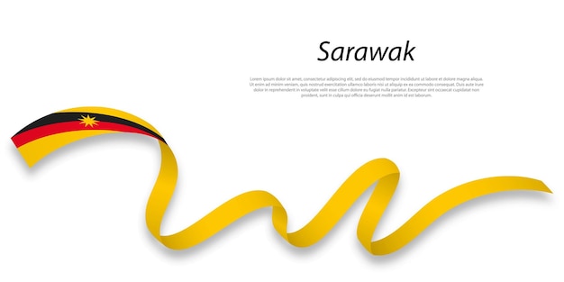 Acenando a fita ou listra com bandeira de sarawak