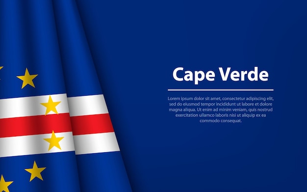 Acene a bandeira de Cabo Verde com fundo copyspace