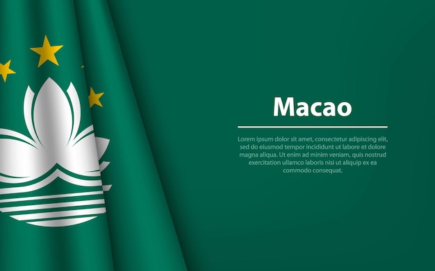 Acene a bandeira de Macau com fundo copyspace