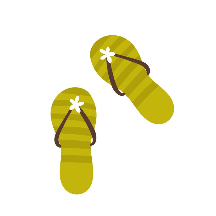 Vetor acessório de sapatos de praia para turismo de férias de verão sapatos de praia fofos para turista mulher