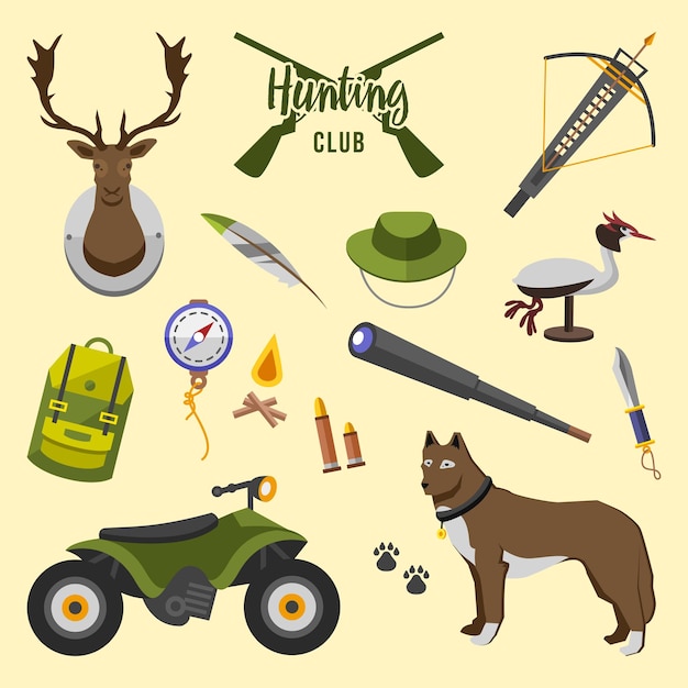 Acessórios de coleção de equipamentos de viagem de acampamento e acampamento base elementos de aventura ao ar livre turismo gravado à mão desenhado em esboço antigo mochila estilo vintage e tenda de lanterna e veados e arma
