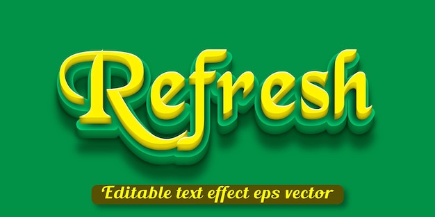 Actualizar a cor amarela editável 3d efeito de texto eps vetor