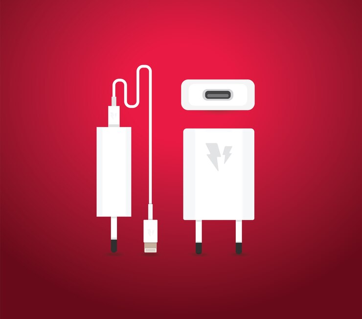 Vetor adaptador de carregador usb para smartphone com cabo micro usb (soquete e conector para pc e dispositivos móveis)