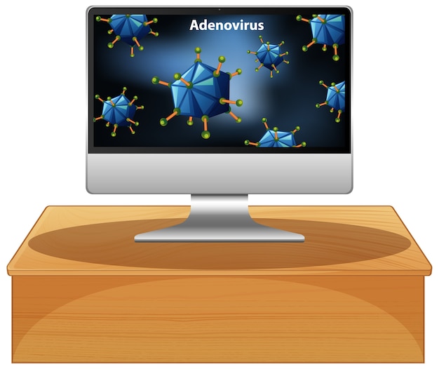 Adenovírus na tela do computador