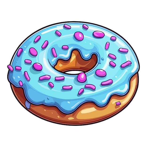 Vetor adesivo clássico de donut esmaltado