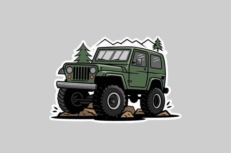 Vetor adesivo de aventura de jeep off-road vintage