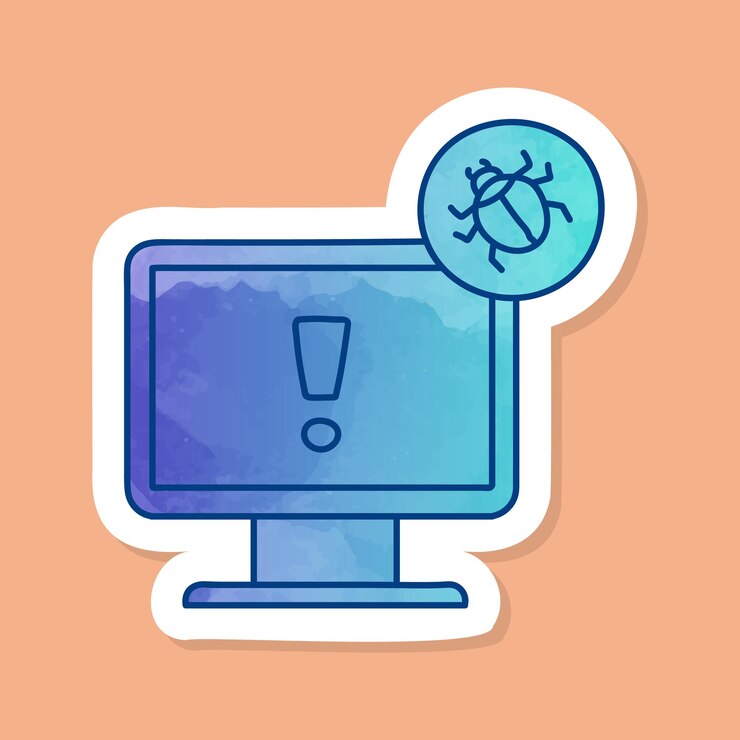 Vetor adesivo de cor de bug de computador