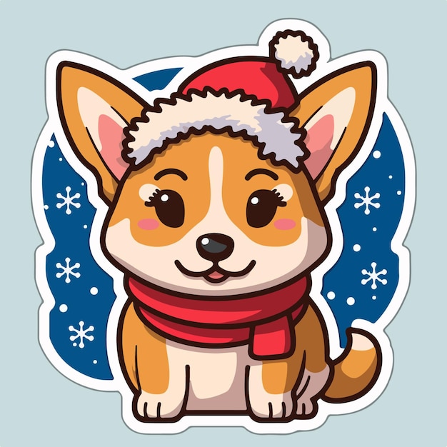 Adesivo de desenho animado de cachorro de natal coleção de adesivos de cachorro de natal multicolorido