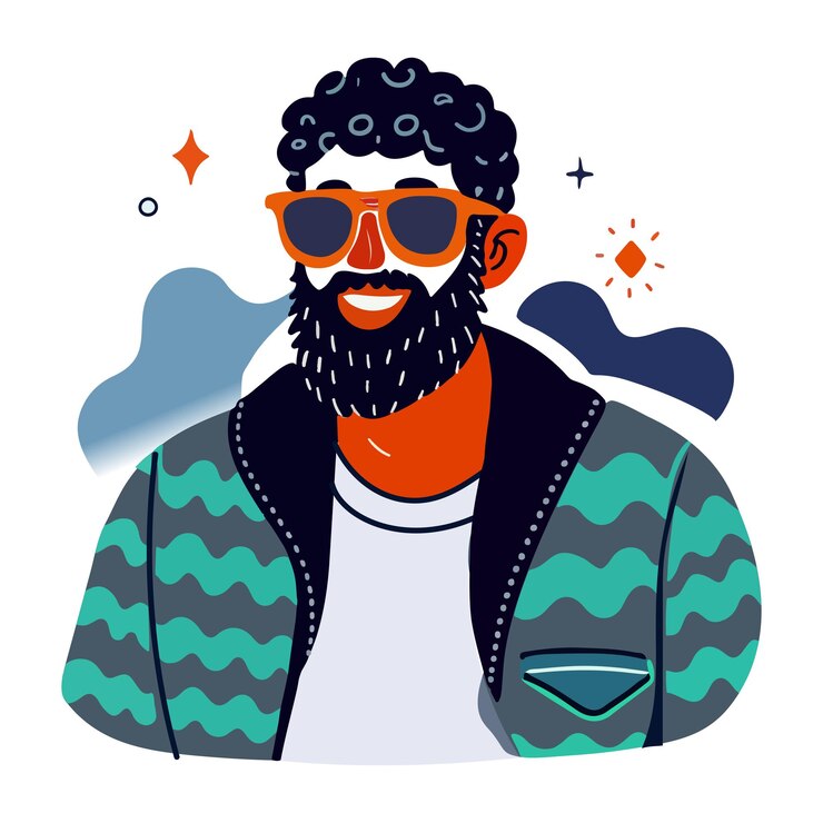 Vetor adesivo de excitação em estilo plano
