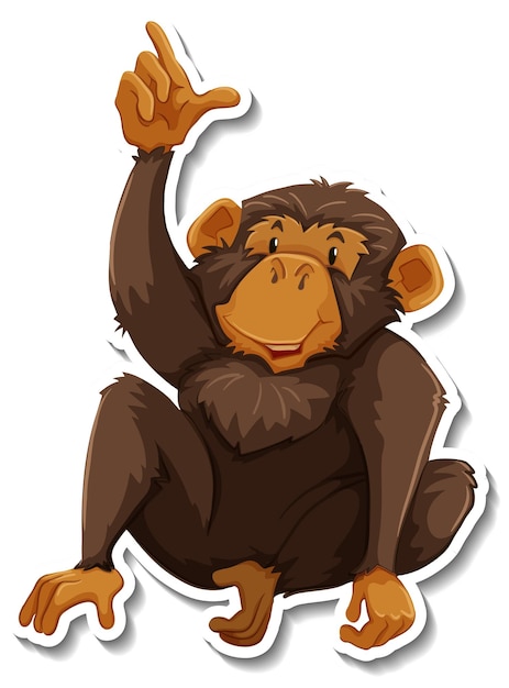 Adesivo de macaco engraçado desenho animado