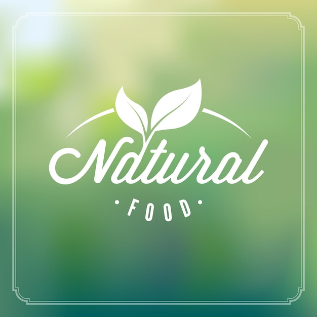 Vetor adesivo de rótulo de logotipo de produto orgânico de alimentos naturais