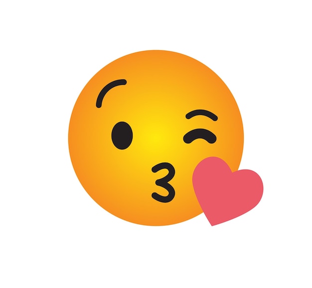 Adesivo de vetor de emoji de beijo