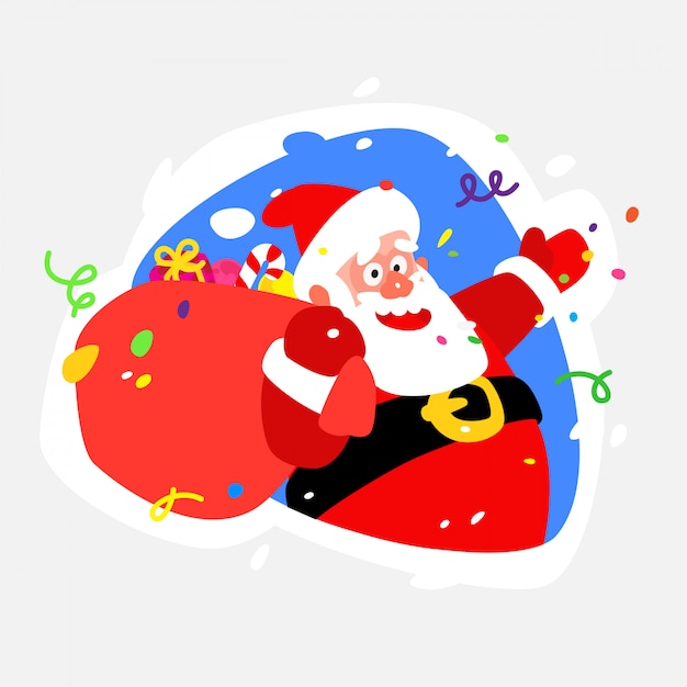 Adesivo papai noel. vector icon ilustração de papai noel.