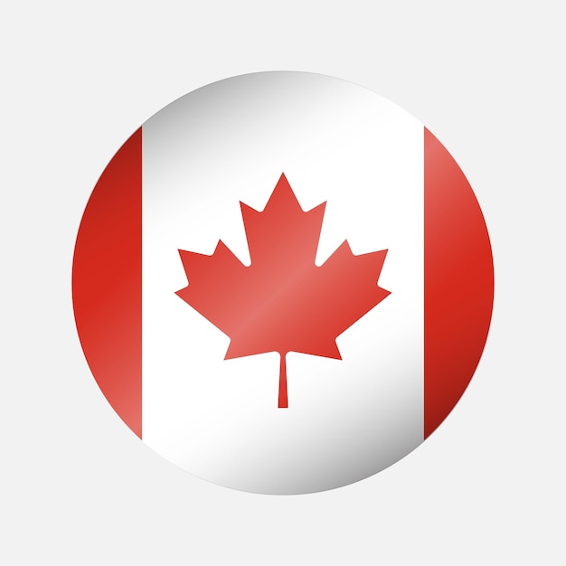 adesivo redondo com ícone de destaque da bandeira nacional do Canadá