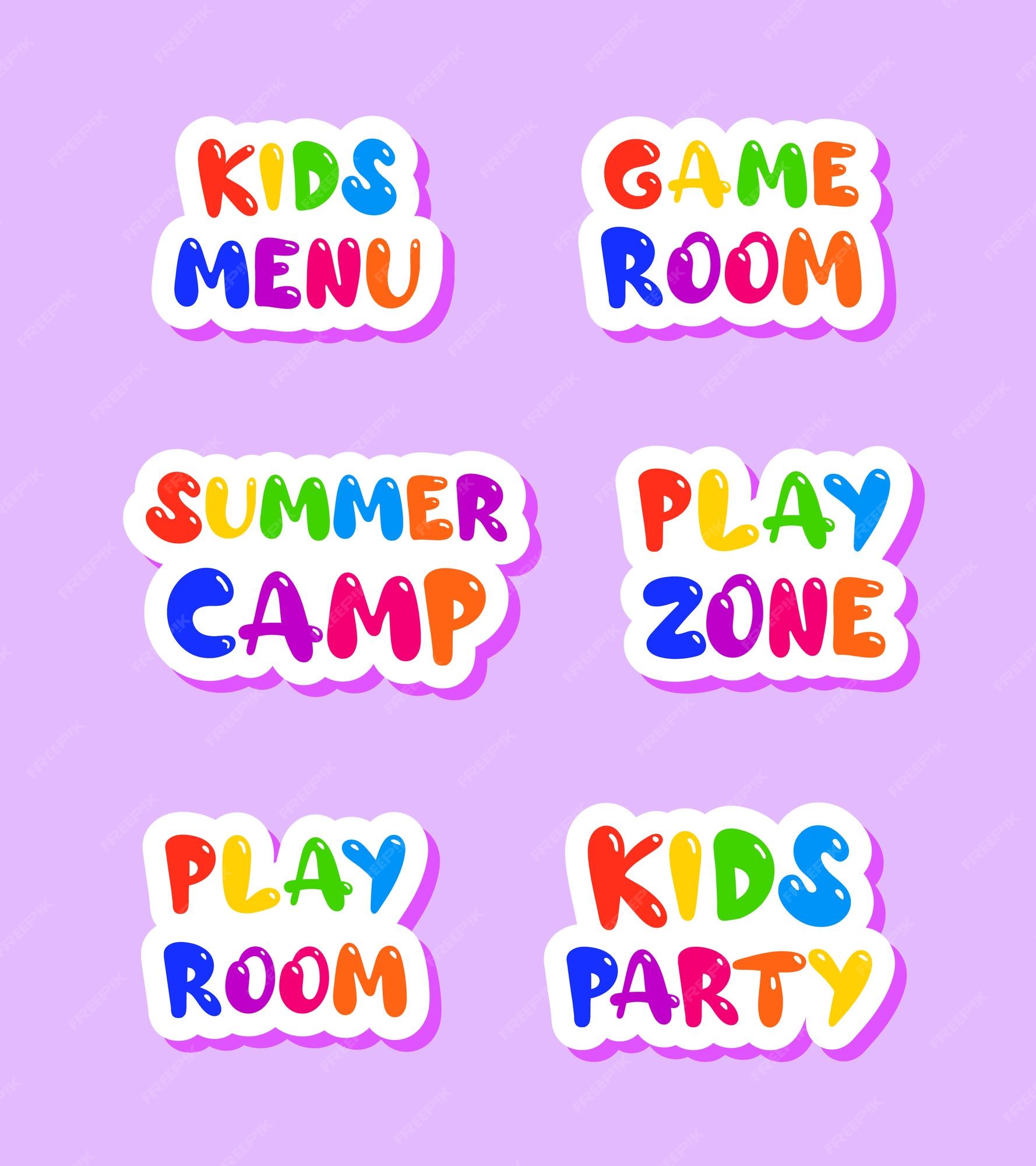 Cartaz de sala de jogos para crianças adesivo de jogo infantil de