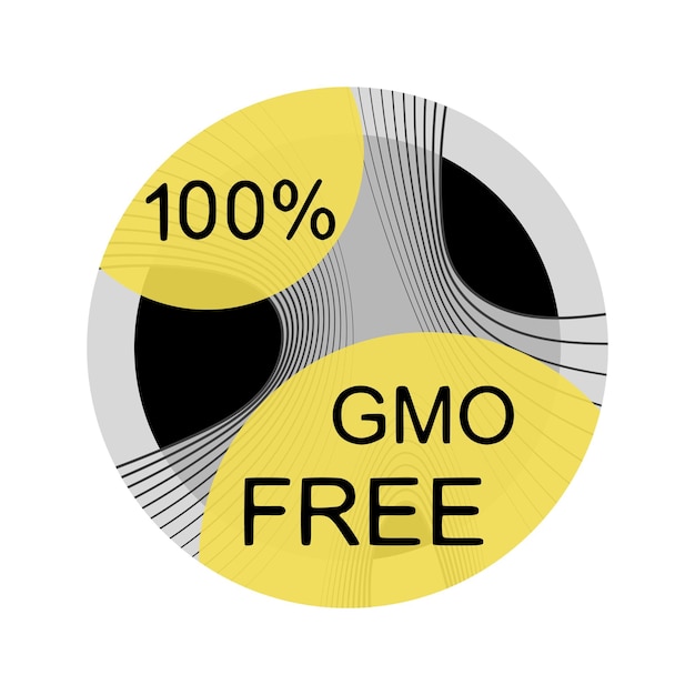 Adesivos de elemento de design de ícone de porcentagem livre de OGM 100%