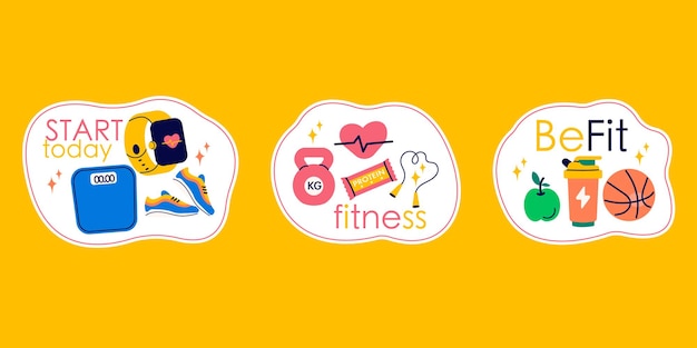 adesivos de fitness, acessórios de ginásio, equipamentos desportivos de design de etiqueta de emblema com letras