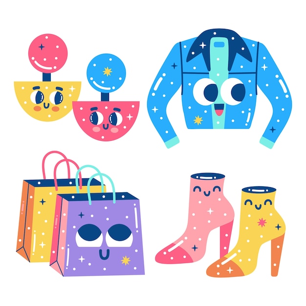 Adesivos de loja de moda chamativos