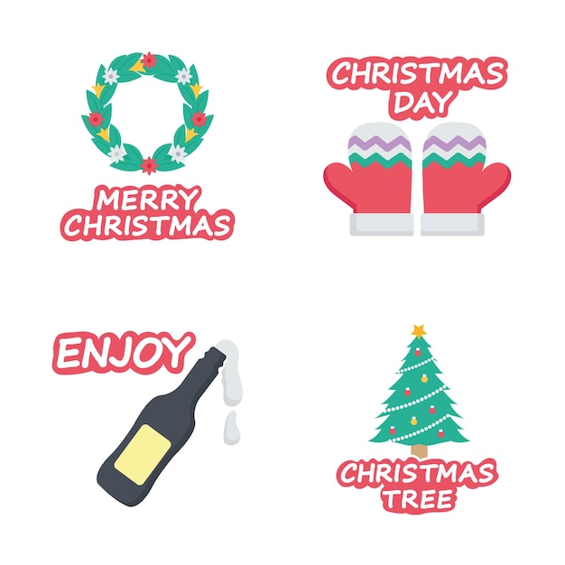 Vetor adesivos de natal