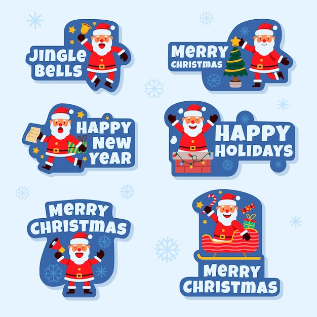 adesivos do personagem do feliz Papai Noel
