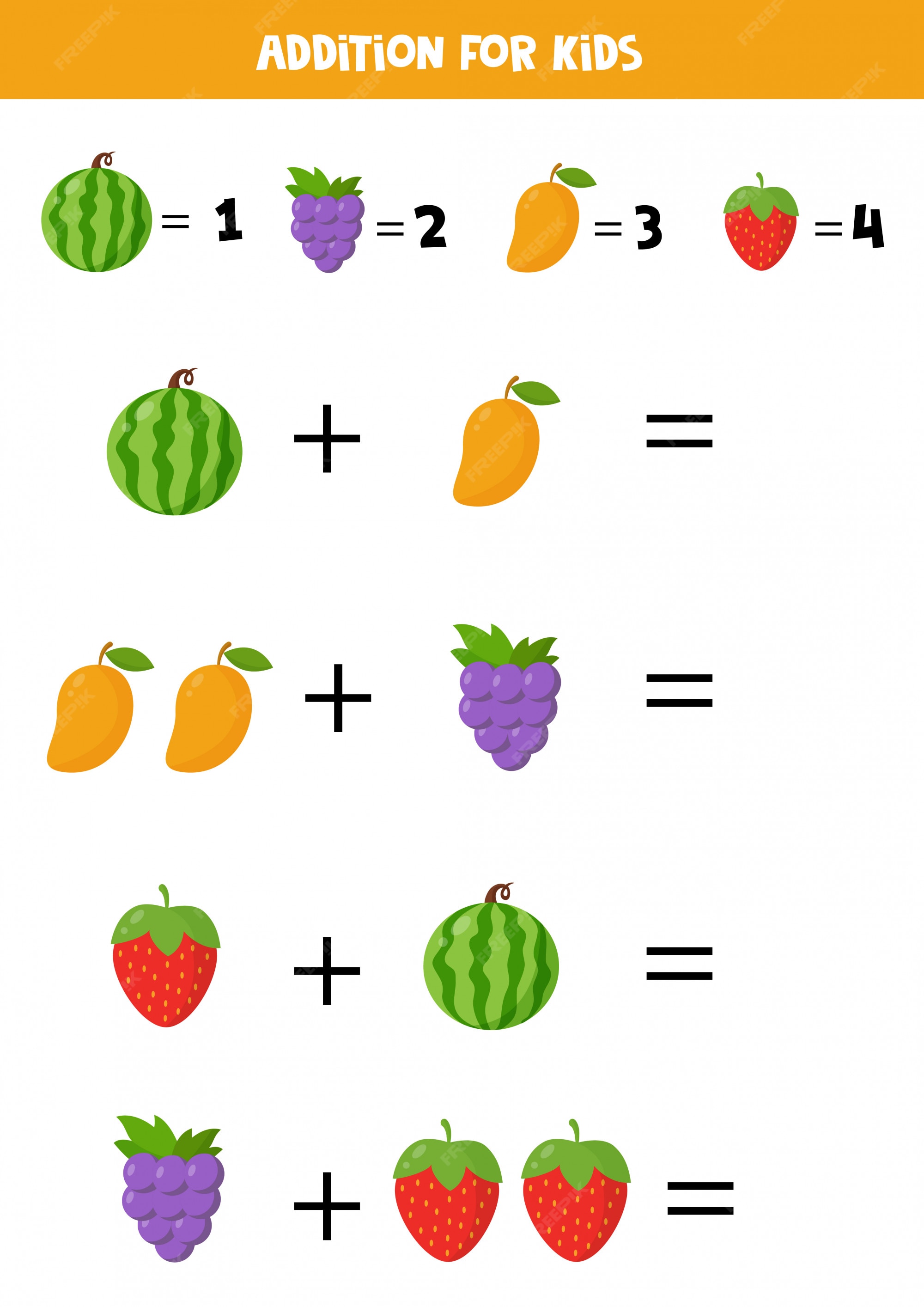 Frutas dos desenhos animados nas férias de verão quiz do jogo de matemática