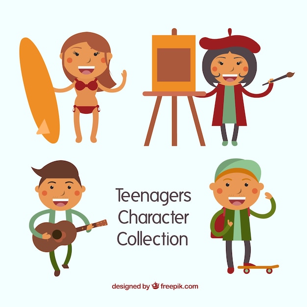 Adolescente coleção personagens