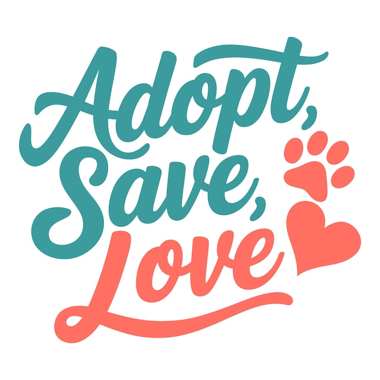 Vetor adoptar salva o amor dar a um animal de abrigo o lar de que precisam