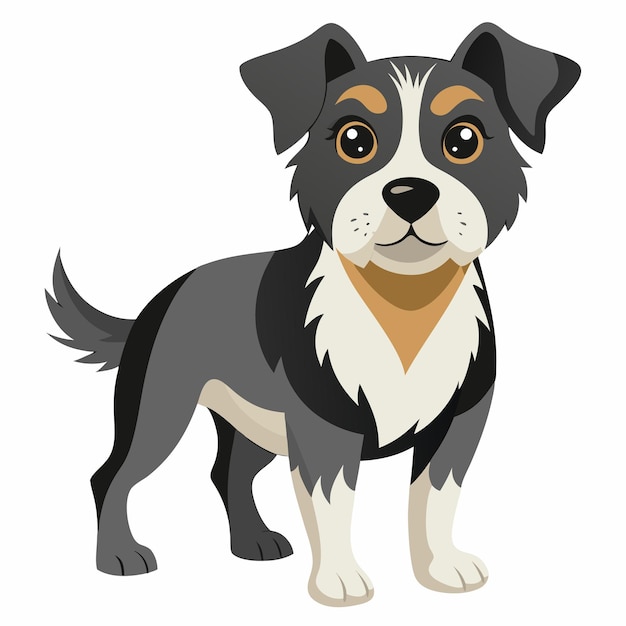 Adorável cachorrinho de desenho animado de pé