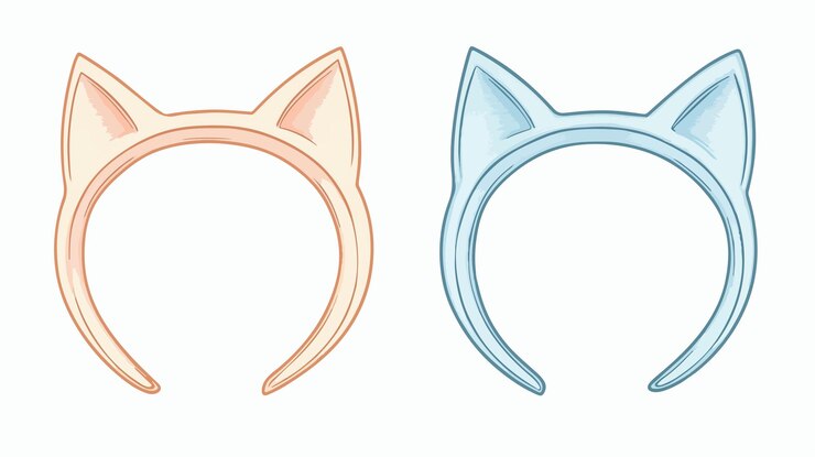 Vetor adorável fita de orelha de gato ilustração vetorial para designs bonitos