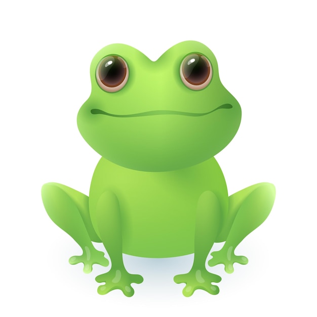 Adorável ilustração 3d de sapo