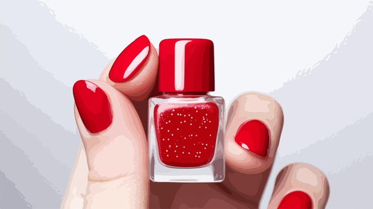 Vetor adorável personagem de desenho animado de esmalte vermelho ilustração vetorial