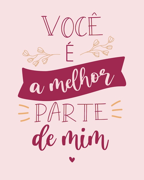 Vetor adoro letras em português do brasil. tradução do português brasileiro: 