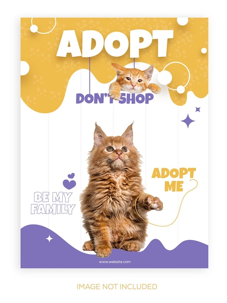 Adotar um design de cartaz de animais de estimação