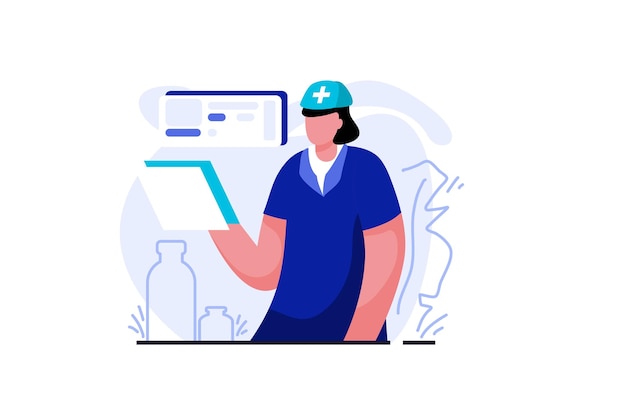 Advertising Web Médico Contemporâneo Ilustração plana vibrante para sites de saúde modernos
