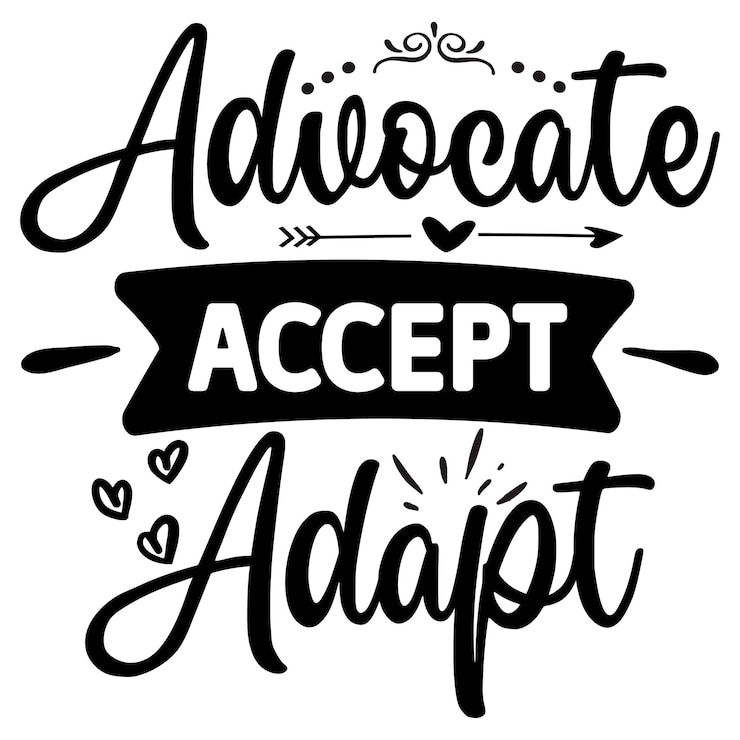 Vetor advocate accept adapt svg design svg de chaveiro design de citações de chaveiro