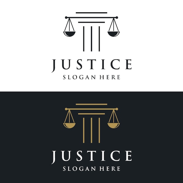 Advogado do logotipo do escritório de advocacia de justiça